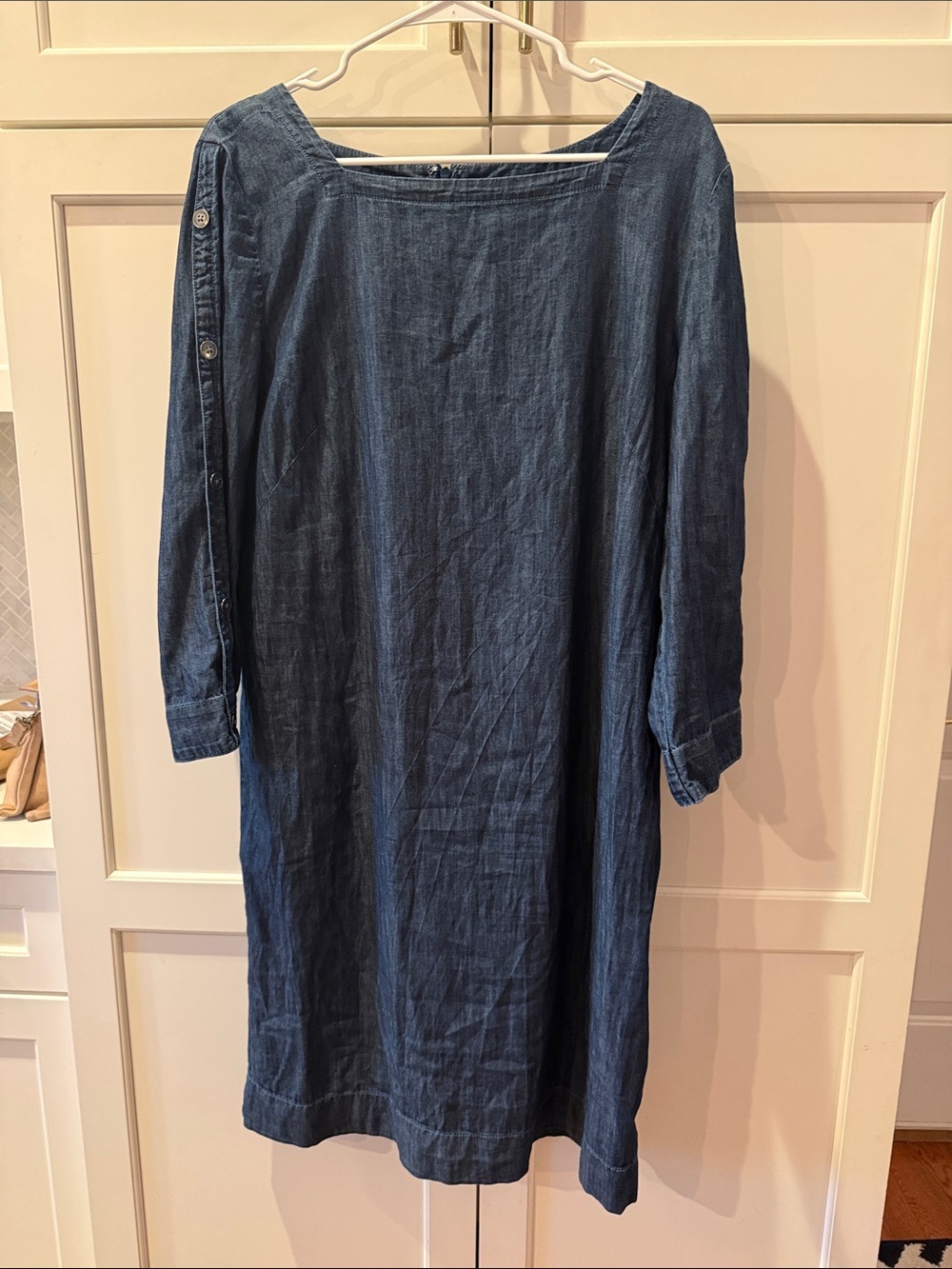 Talbots Women's Denim Shift Dress - Classic Blue 14  100% cotton